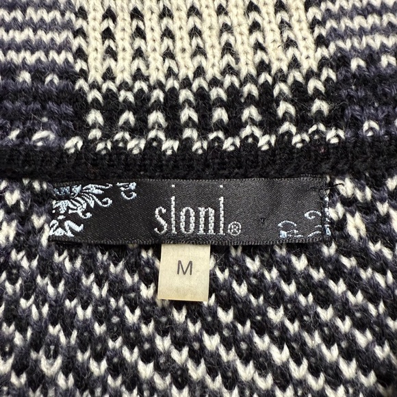 Sioni Black White Plaid Knit Button Front Jacket Sweater Coatigan Size M - Picture 3 of 5